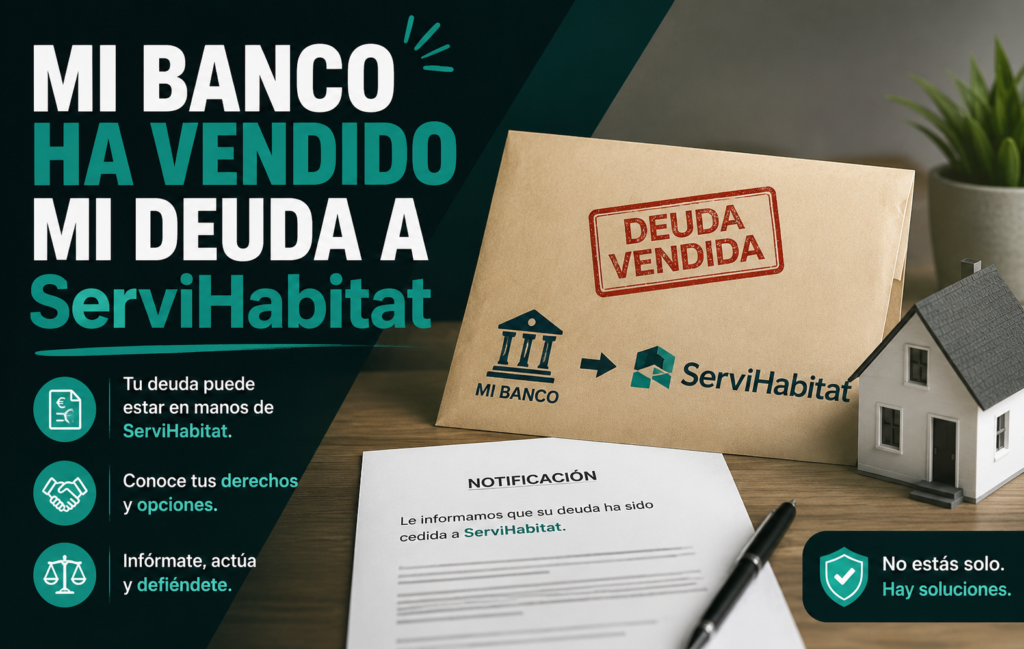 imagen explicativa de qué hacer si tu banco ha vendido tu deuda a Servihabitat para blog