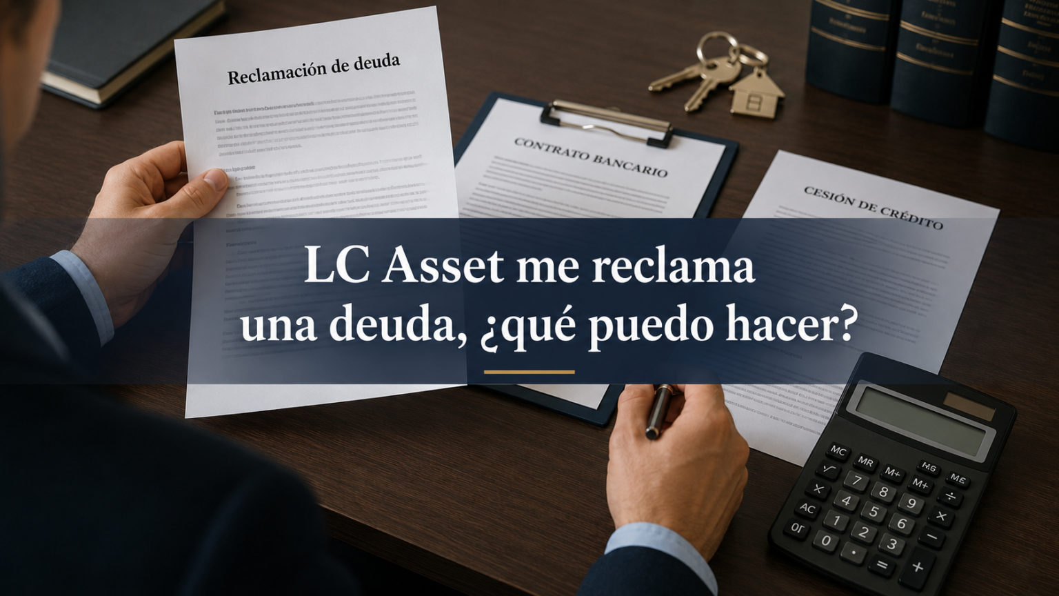 Persona revisando una reclamación de deuda cedida a LC Asset